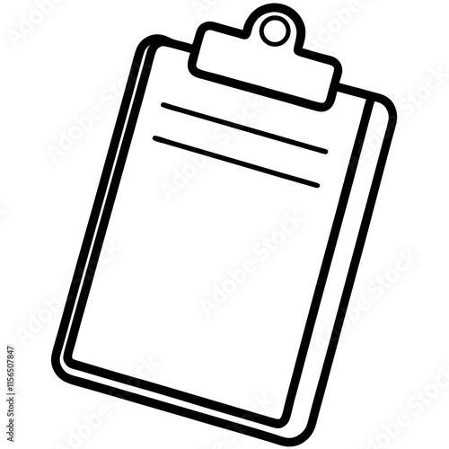 Clipboard Line Art Vector Illustration