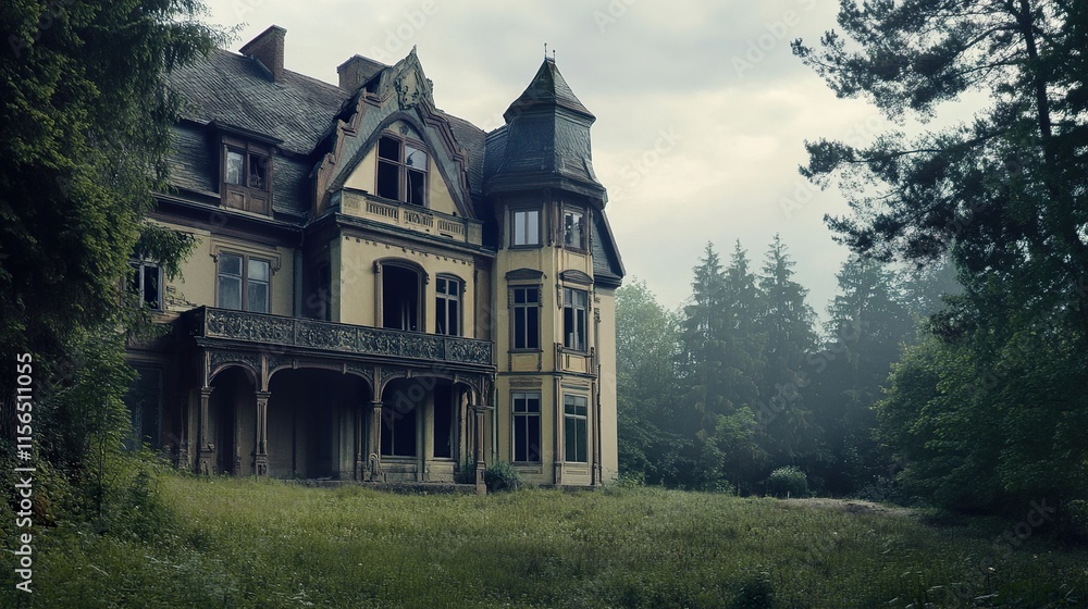 Enigmatic Abandoned Mansion in the Forest Enigmatic Abandoned Mansion in the Forest