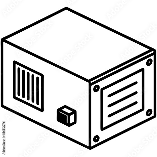 SSD Drive Line Art Vector Illustration