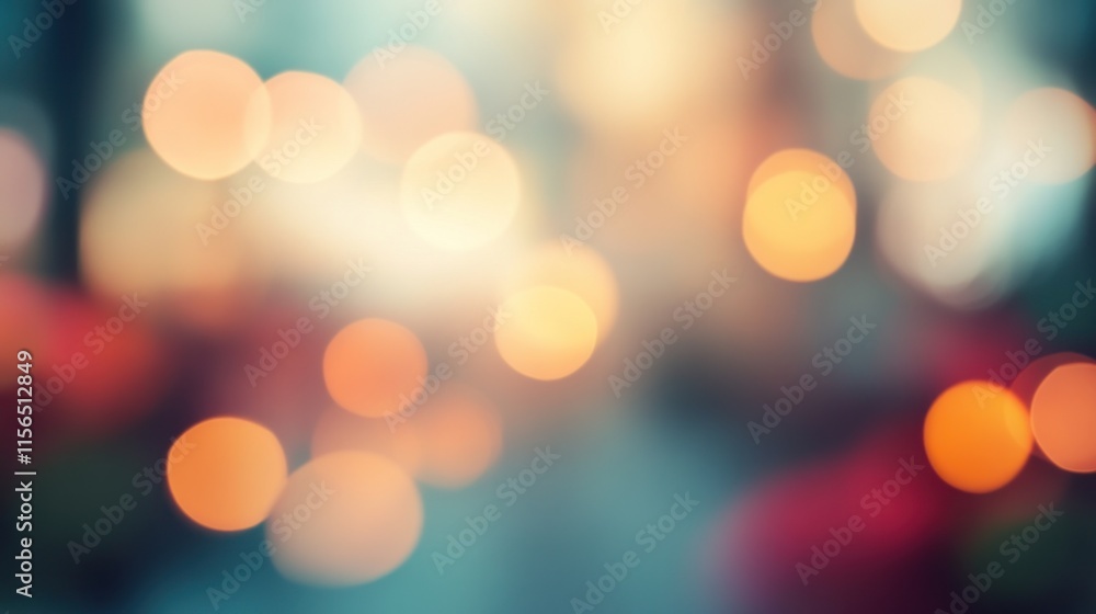 Obraz premium Blurred bright glowing lights of district in megapolis under dusk sky in evening on blurred background