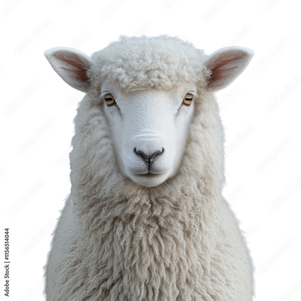 Fluffy White Sheep Portrait Farm Animal Wool Nature Fluffy White Sheep Portrait Farm Animal Wool Nature