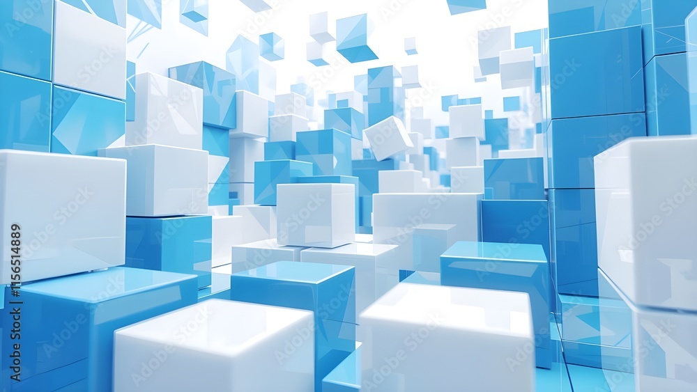 Obraz premium background image with blue and white cubes abstract idea