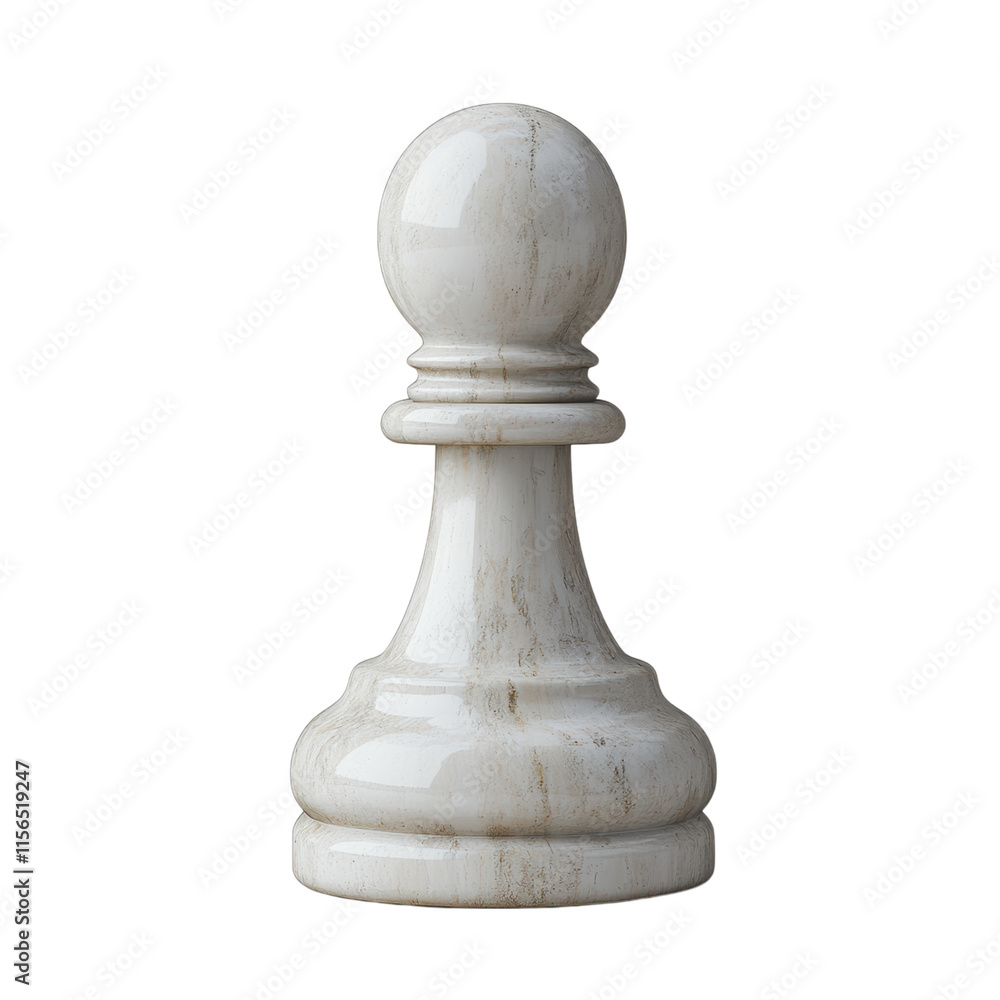 White Chess Pawn Strategy Game Piece Marble Texture Isolated White Chess Pawn Strategy Game Piece Marble Texture Isolated