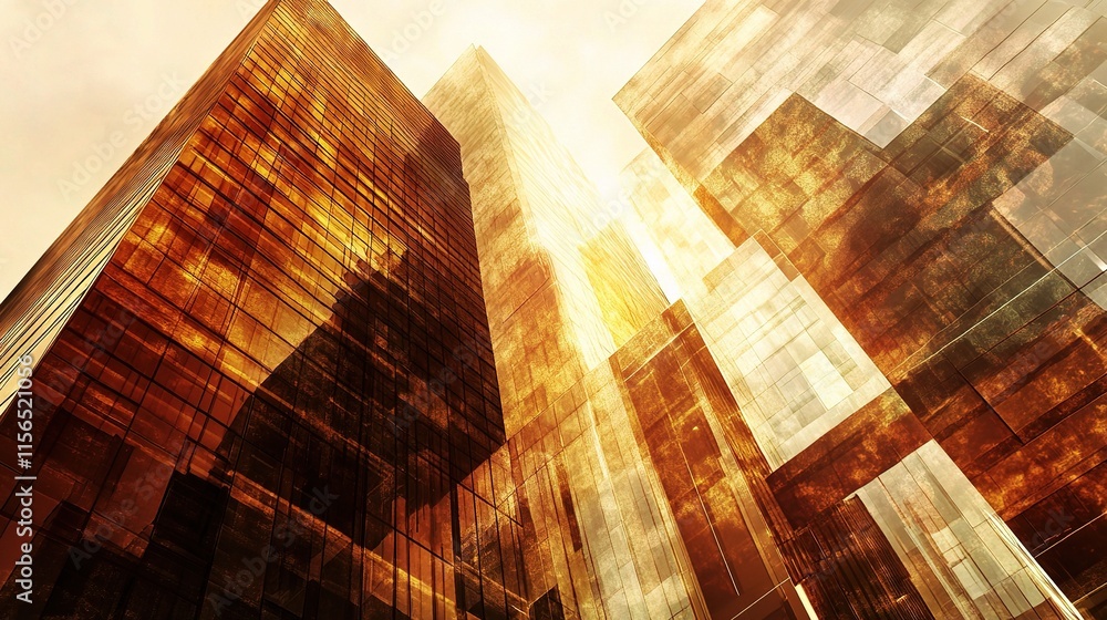 Obraz premium Modern High-Rise Office Building with Dramatic Exterior View
