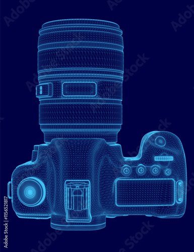 фотографія Blue digital image of a camera lens