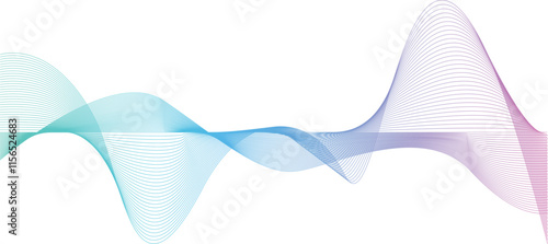 グラデーション 波形 ラインウェーブ グラフィック 背景素材	