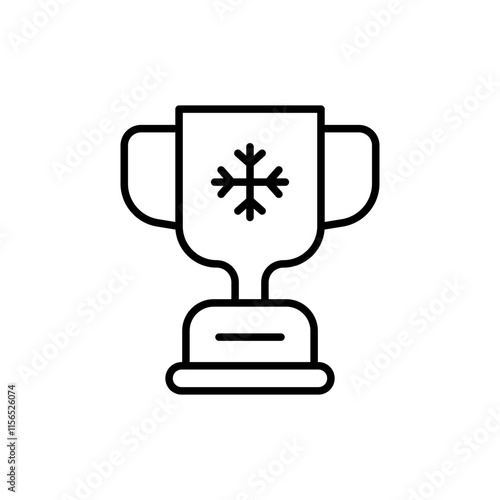 Winter trophy outline icons, minimalist vector illustration ,simple transparent graphic element .Isolated on white background