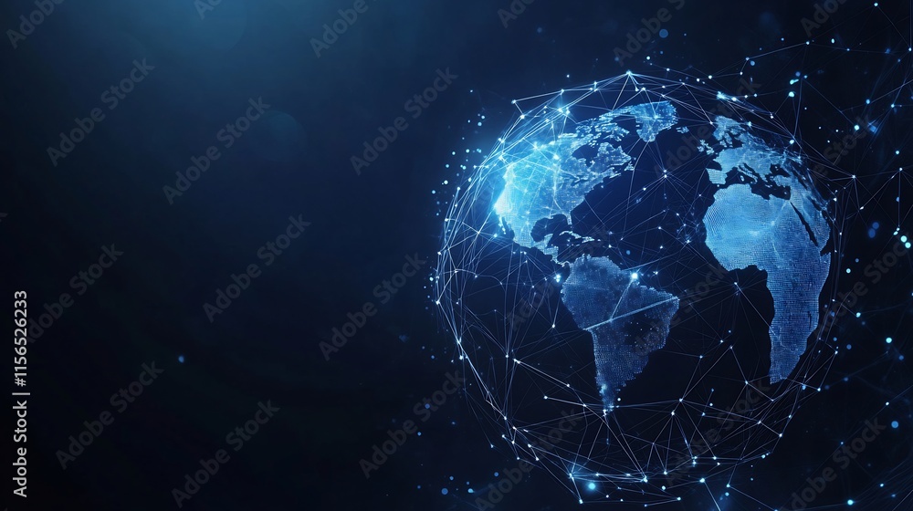 Fototapeta premium Global Network: A Digital World Map