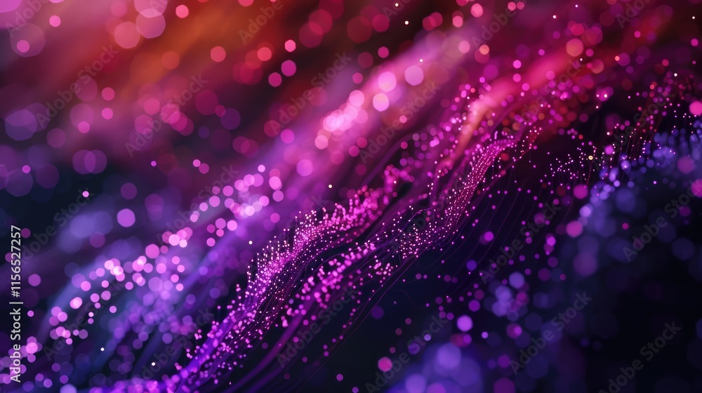 A vibrant, abstract representation of flowing particles in shades of purple and pink. A vibrant, abstract representation of flowing particles in shades of purple and pink.