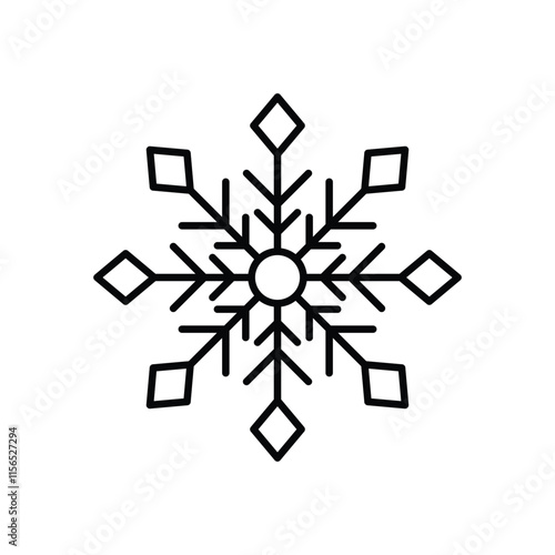 Snowflake icon isolated on a white background. Vector illustration.