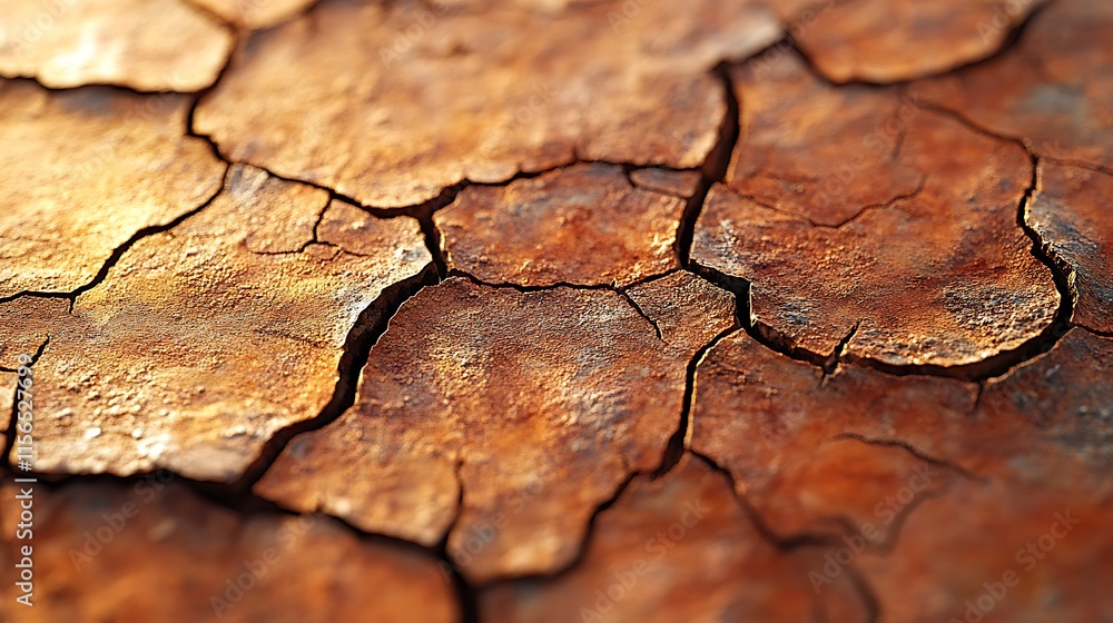 Fototapeta premium Cracked Rusty Surface Texture Detailed Closeup