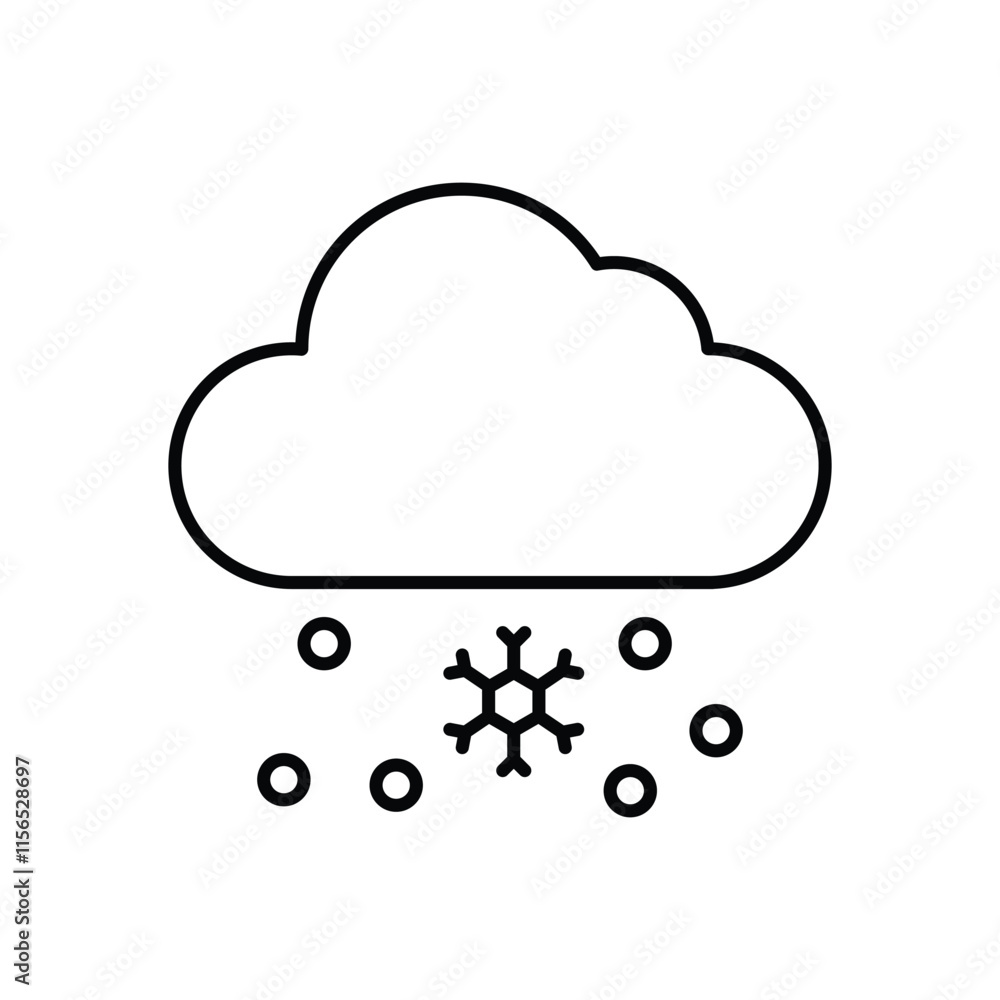 Snowy icon isolated on a white background. Vector illustration. Snowy icon isolated on a white background. Vector illustration.
