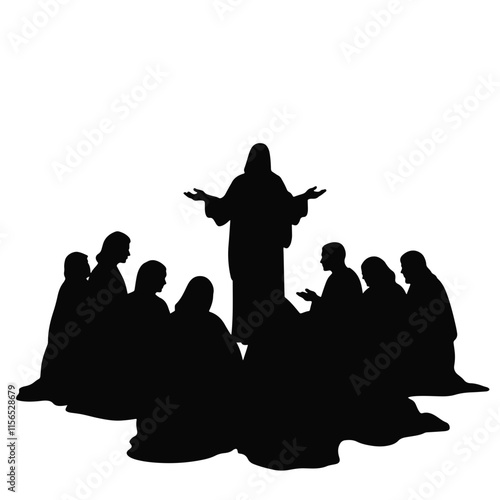 Discussion among Jesus and his disciples during a biblical teaching moment