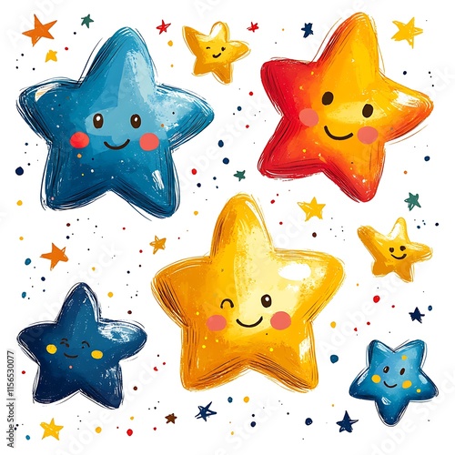 vector fun star sticker collection,vector a simple star sticker
 photo