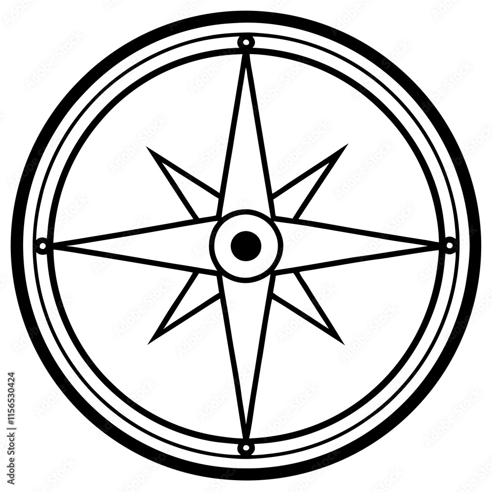 Compass Line Art Vector Design Compass Line Art Vector Design