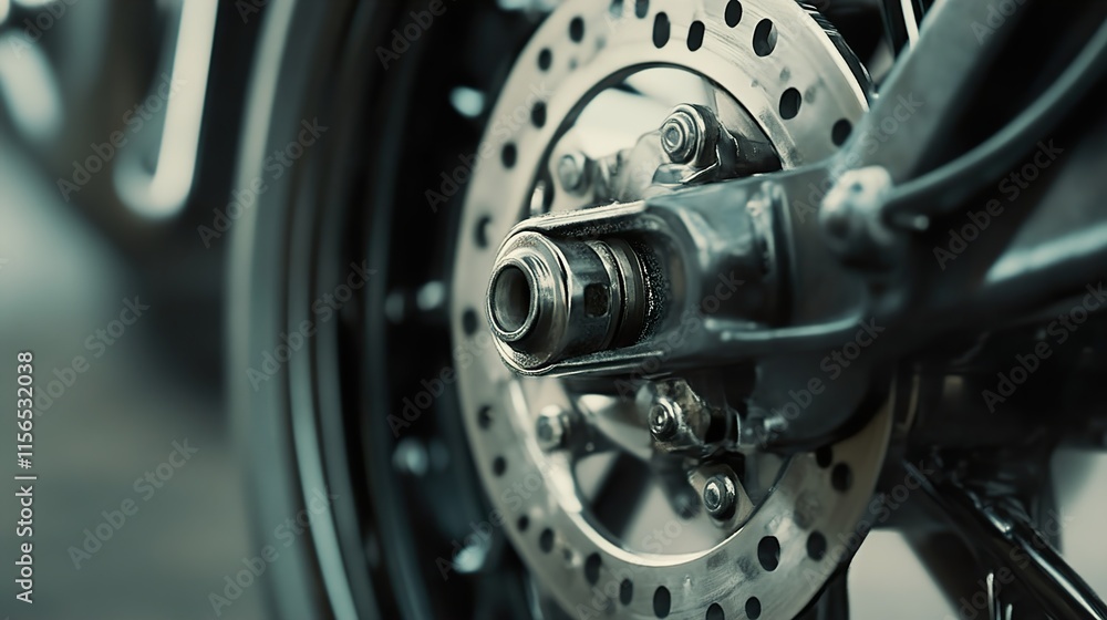 Motorcycle Rear Wheel Close Up: Detailed Engineering Motorcycle Rear Wheel Close Up: Detailed Engineering
