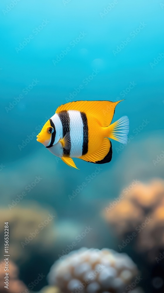 Vibrant Tropical Fish Swimming in Clear Water Vibrant Tropical Fish Swimming in Clear Water