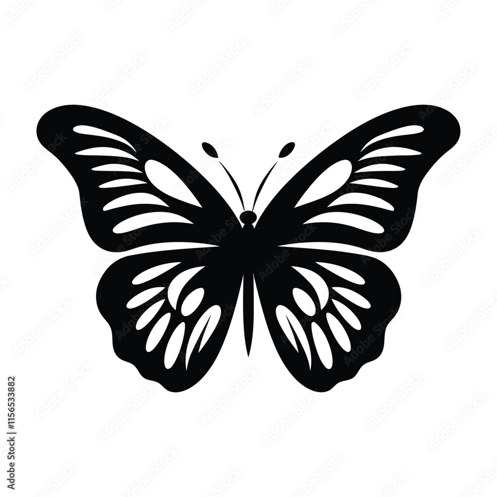 Butterfly Minimalist silhouette Design Vector