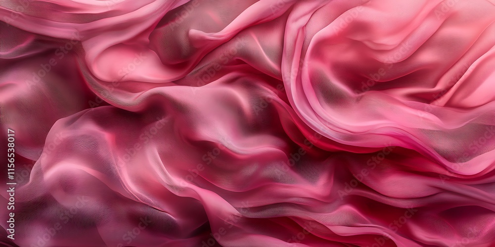 Obraz premium Waved pink soft material abstract background, wallpaper illustration random pattern