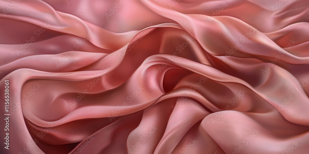 Obraz premium Waved pink soft material abstract background, wallpaper illustration random pattern