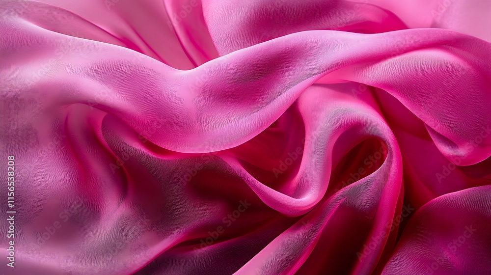 Obraz premium Waved pink soft material abstract background, wallpaper illustration random pattern