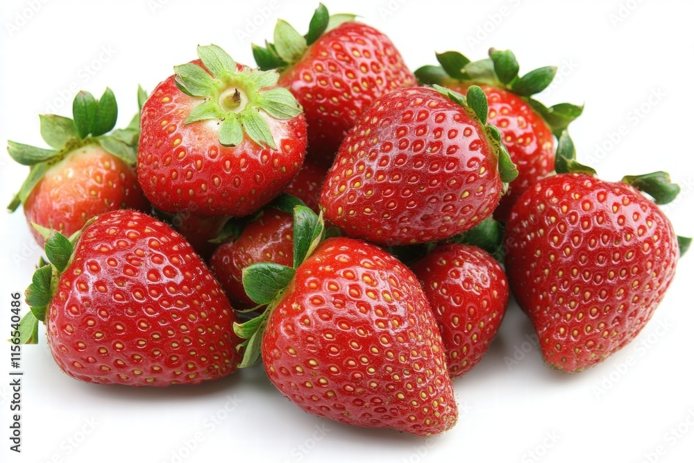 Fresh Red Strawberries Pile Fresh Red Strawberries Pile