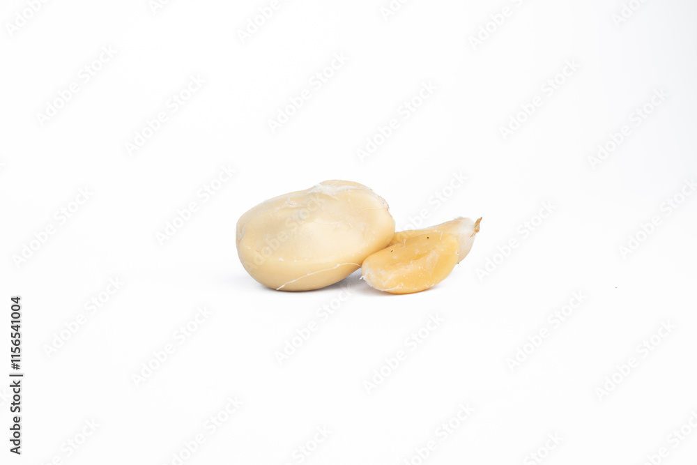 Peeled Snake Fruit (salak)  Isolated on White Background