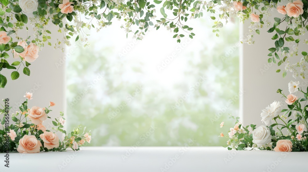 Elegant Floral Frame with Soft Background Elegant Floral Frame with Soft Background