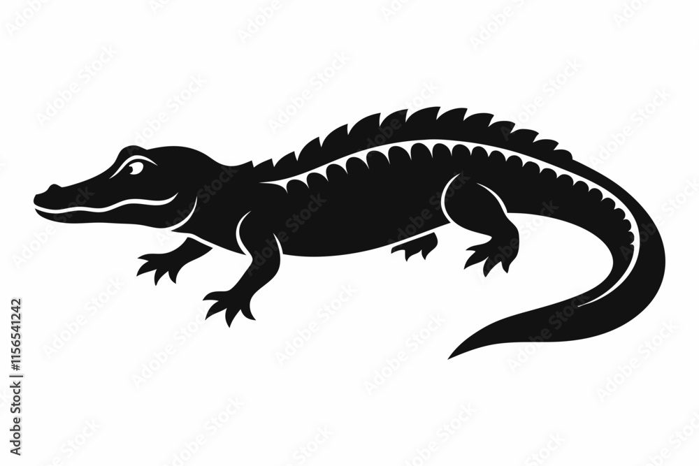 Naklejka premium American alligator silhouette icon vector