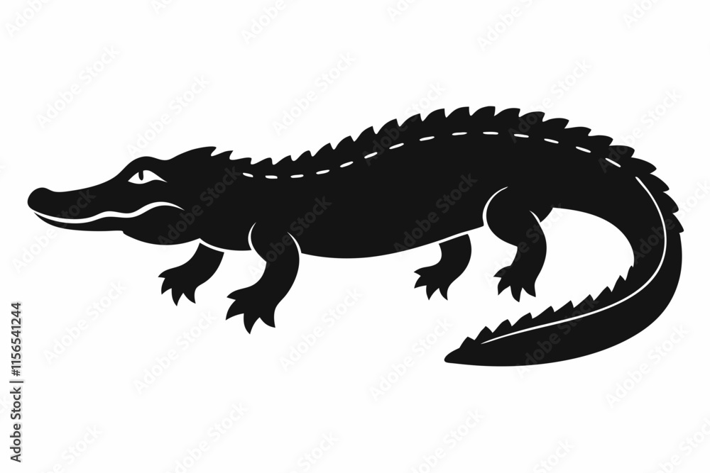 Naklejka premium American alligator silhouette icon vector