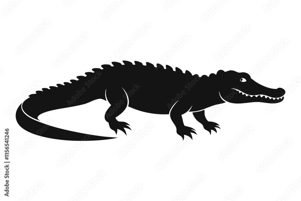 American alligator silhouette icon vector American alligator silhouette icon vector