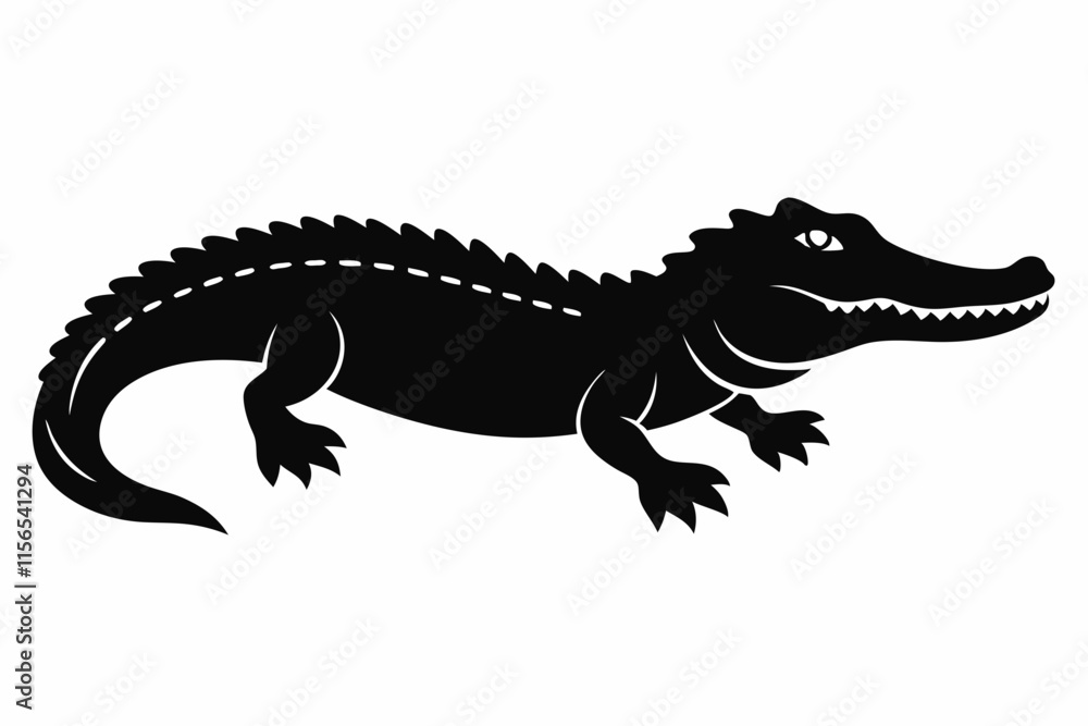 Fototapeta premium American alligator silhouette icon vector