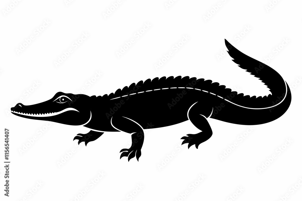 American alligator silhouette icon vector American alligator silhouette icon vector
