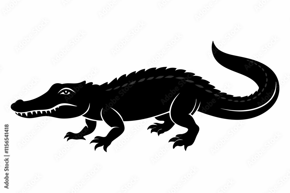 American alligator silhouette icon vector American alligator silhouette icon vector