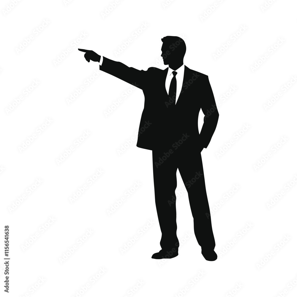 A businessman direction with hand vector A businessman direction with hand vector