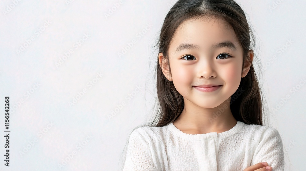 Confident Korean Girl Student Posing in Close-Up Portrait Style Confident Korean Girl Student Posing in Close-Up Portrait Style
