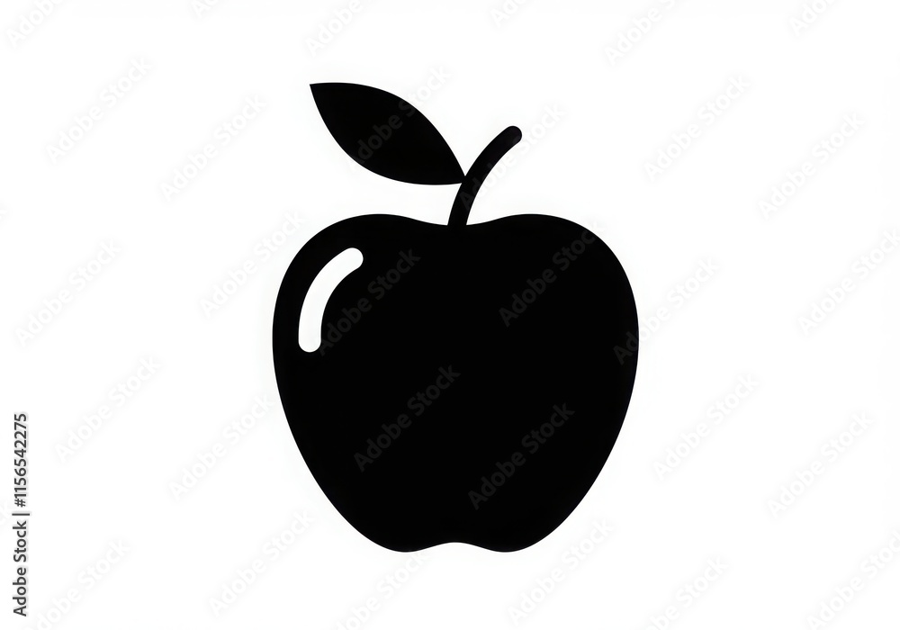 Apple silhouette, minimalist design, black and white, vector graphic, simple icon, clean lines Apple silhouette, minimalist design, black and white, vector graphic, simple icon, clean lines