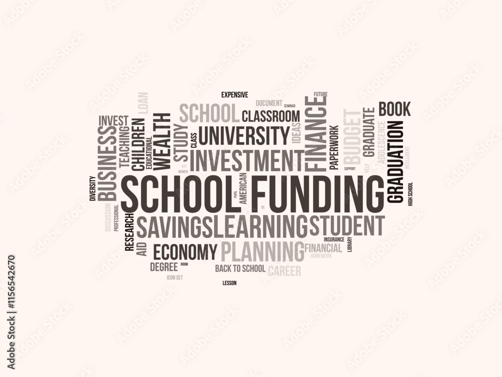 Fototapeta premium School Funding word cloud template. School Funding concept vector tagcloud background.