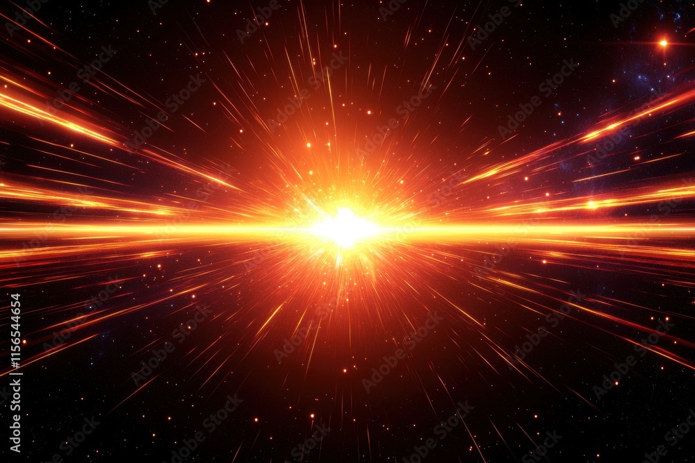 Naklejka premium Cosmic Explosion, Starburst, Galactic Light