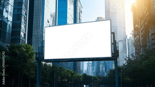 Wallpaper Mural Urban Cityscape with Blank Billboard Surrounded by Modern Large horizontal advertising Torontodigital.ca