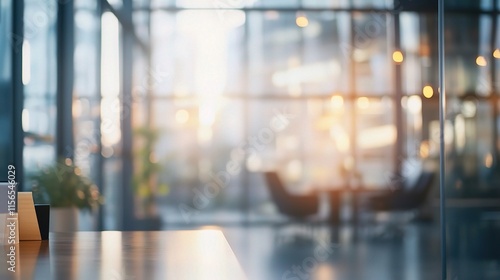 Wallpaper Mural Modern Office Workspace in Morning Light with Blurred Background Torontodigital.ca