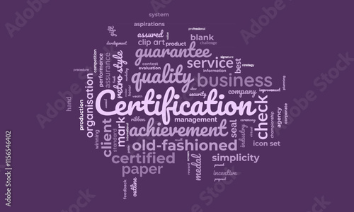 Certification word cloud template. Certification concept vector tagcloud background.