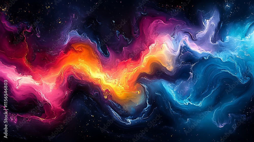Abstract Cosmic Fluid Swirls Vibrant Hues Celestial Art Abstract Cosmic Fluid Swirls Vibrant Hues Celestial Art