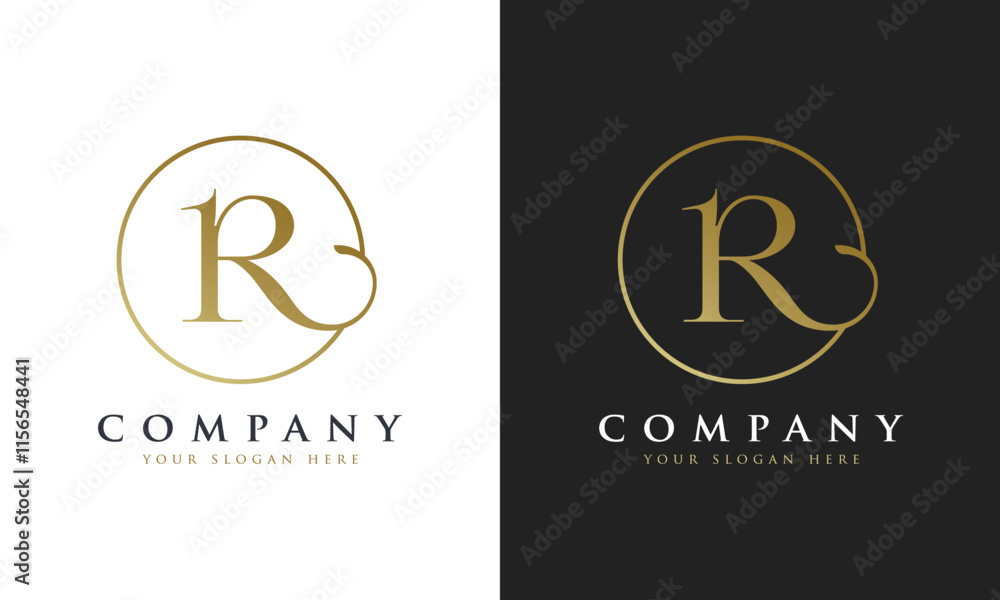 Abstract script gold premium luxury letter R logo design Abstract script gold premium luxury letter R logo design