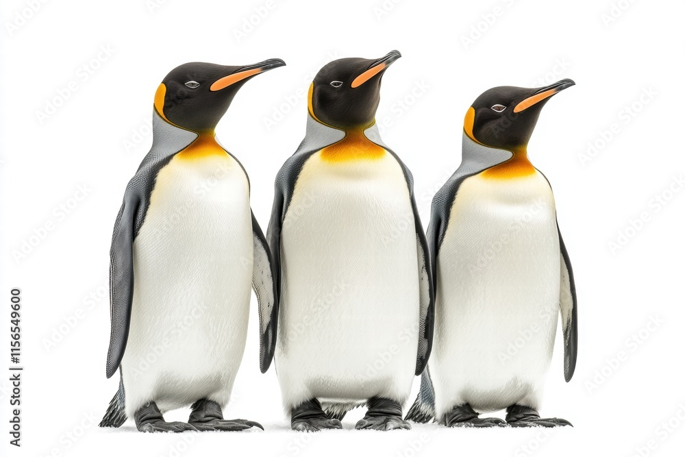 Fototapeta premium Three King Penguins Standing Together