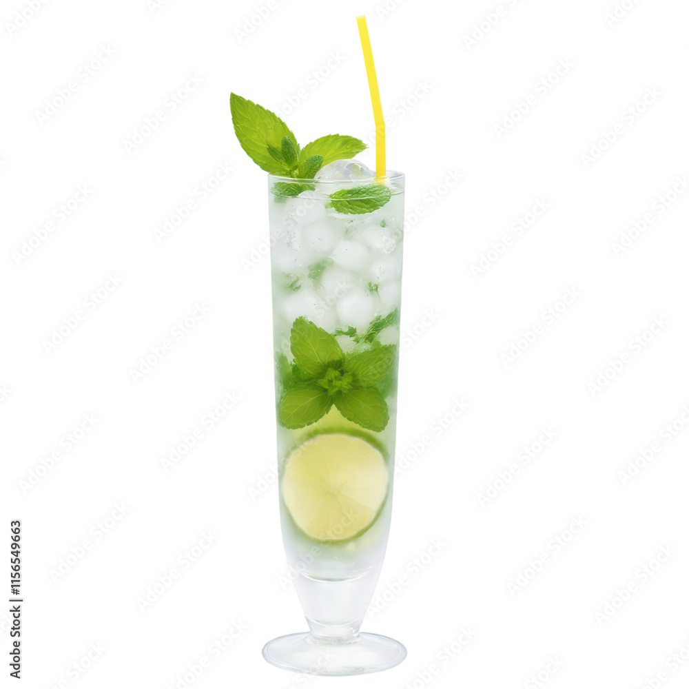 Mojito Espanol - A refreshing cocktail made with rum, lime, mint, and soda water, served in a tall glass Mojito Espanol - A refreshing cocktail made with rum, lime, mint, and soda water, served in a tall glass