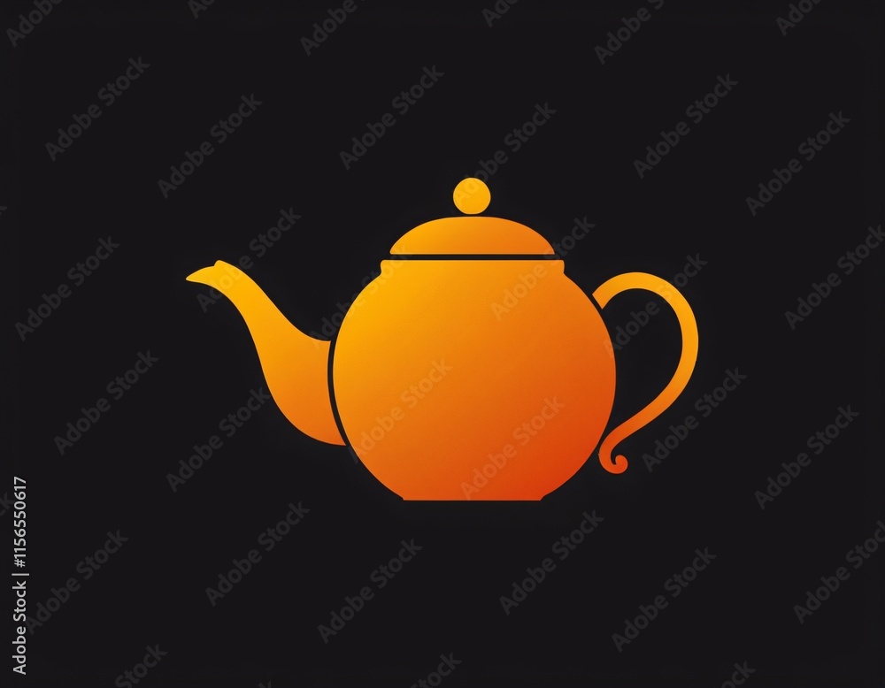 Teapot Silhouette Icon for Tea and Kitchen Designs. Ai generated image. Teapot Silhouette Icon for Tea and Kitchen Designs. Ai generated image.