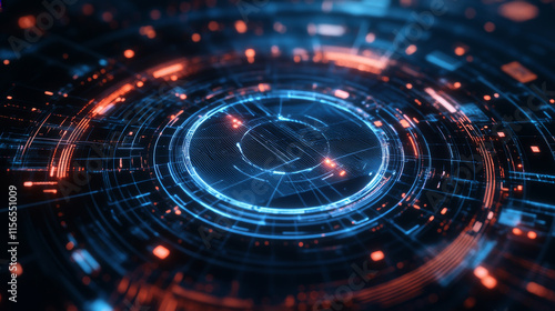 Wallpaper Mural A hologram of the medal. A medal made up of polygons, triangles, points, and lines. Premium low-poly compound structure. The technology concept. Torontodigital.ca