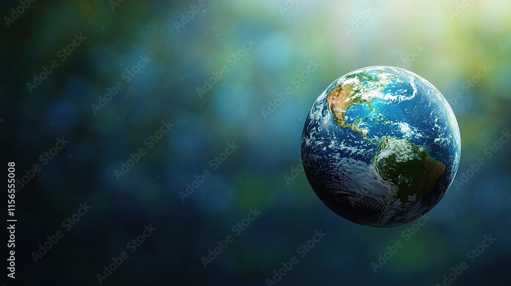 3D Hologram of Earth with Blurred Background and Soft Light Effects 3D Hologram of Earth with Blurred Background and Soft Light Effects