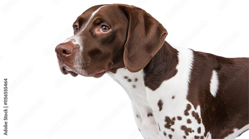 Close-up of a brown and white dog. transparent background Close-up of a brown and white dog. transparent background